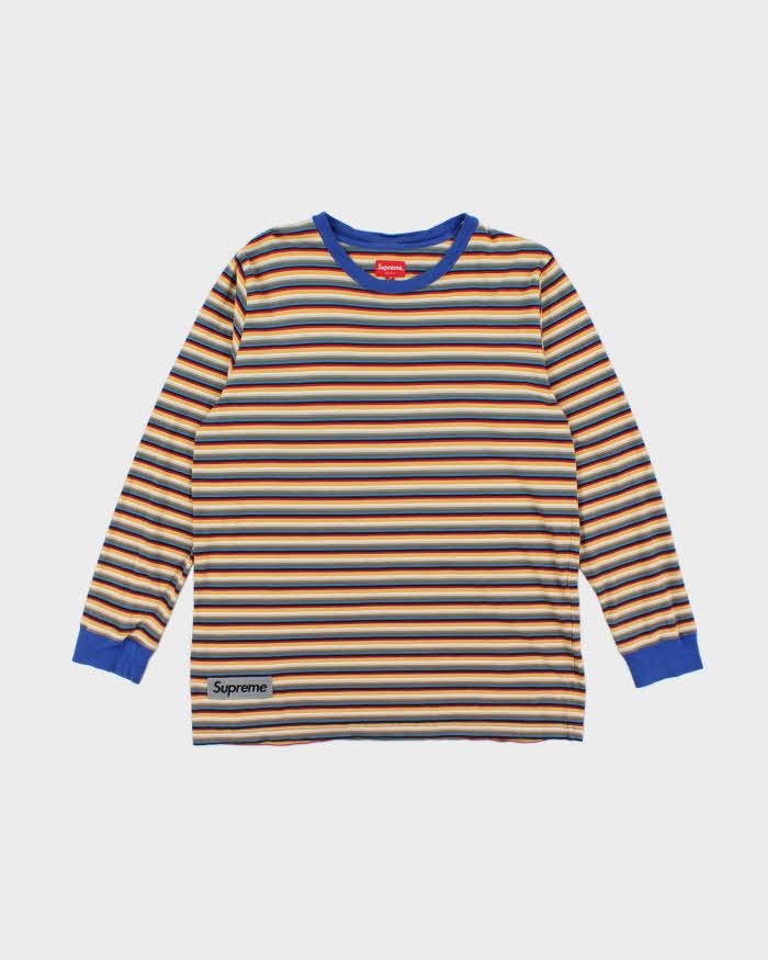 Vintage 1990s Supreme Striped T-Shirt - L