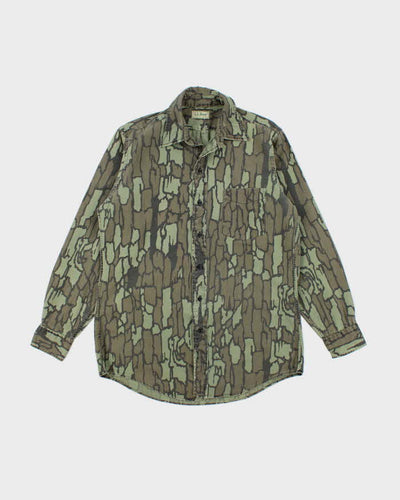 Vintage 90's L.L. Bean Tree Bark Camouflage Long Sleeve Shirt - L