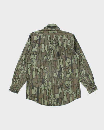 Vintage 90's L.L. Bean Tree Bark Camouflage Long Sleeve Shirt - L