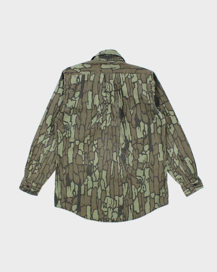 Vintage 90's L.L. Bean Tree Bark Camouflage Long Sleeve Shirt - L