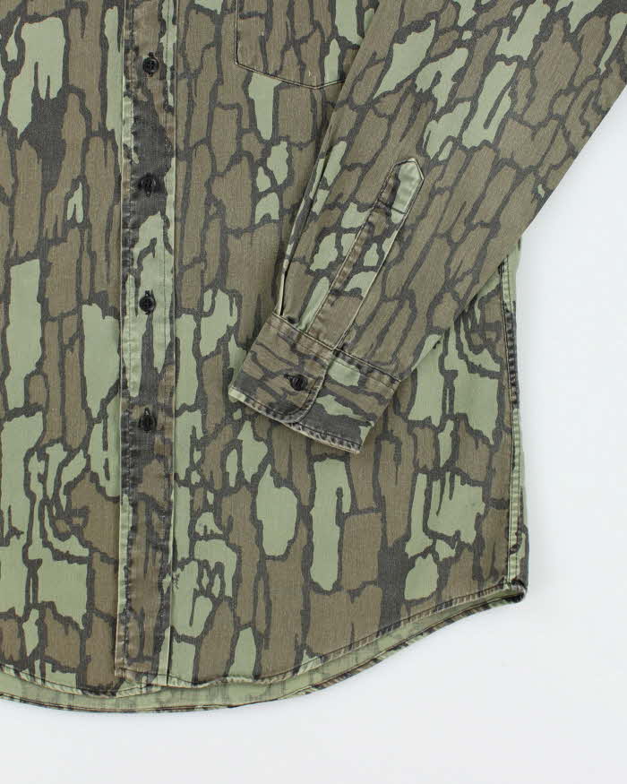 Vintage 90's L.L. Bean Tree Bark Camouflage Long Sleeve Shirt - L