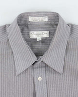 Vintage 90's Christian Dior Striped Long Sleeve Shirt - XL