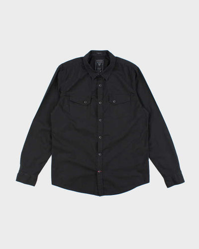 Vintage Y2K Guess Black Plain Long Sleeve Shirt - L