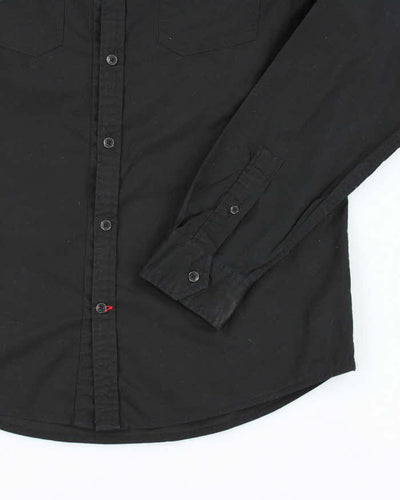 Vintage Y2K Guess Black Plain Long Sleeve Shirt - L