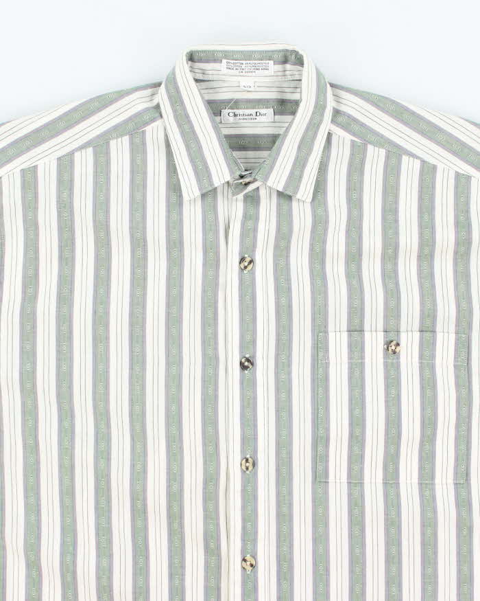 Vintage Christian Dior Striped Long Sleeve Shirt - S