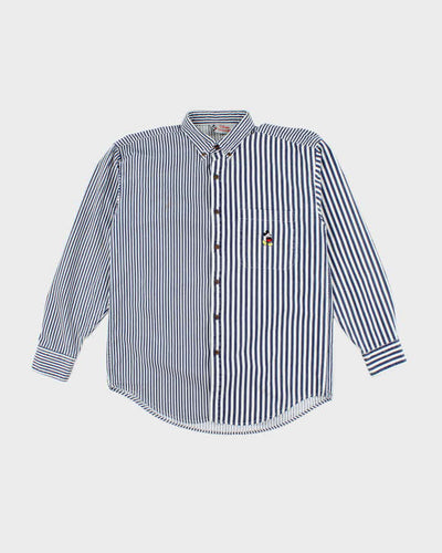 Vintage 90's Disney Embroidered Striped Long Sleeve Shirt - S