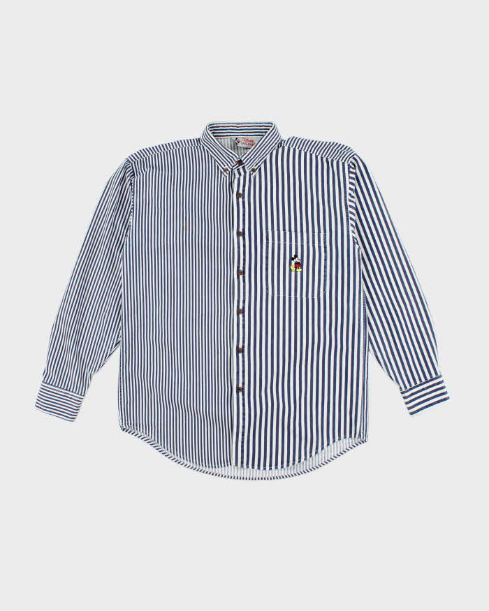 Vintage 90's Disney Embroidered Striped Long Sleeve Shirt - S