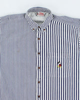 Vintage 90's Disney Embroidered Striped Long Sleeve Shirt - S