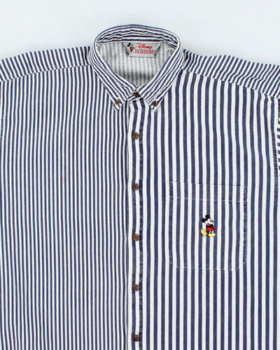 Vintage 90's Disney Embroidered Striped Long Sleeve Shirt - S