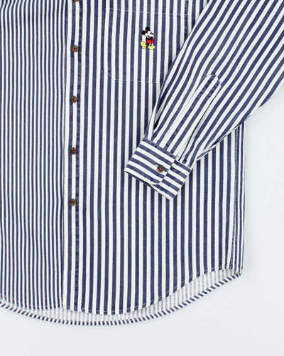 Vintage 90's Disney Embroidered Striped Long Sleeve Shirt - S