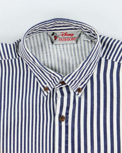 Vintage 90's Disney Embroidered Striped Long Sleeve Shirt - S