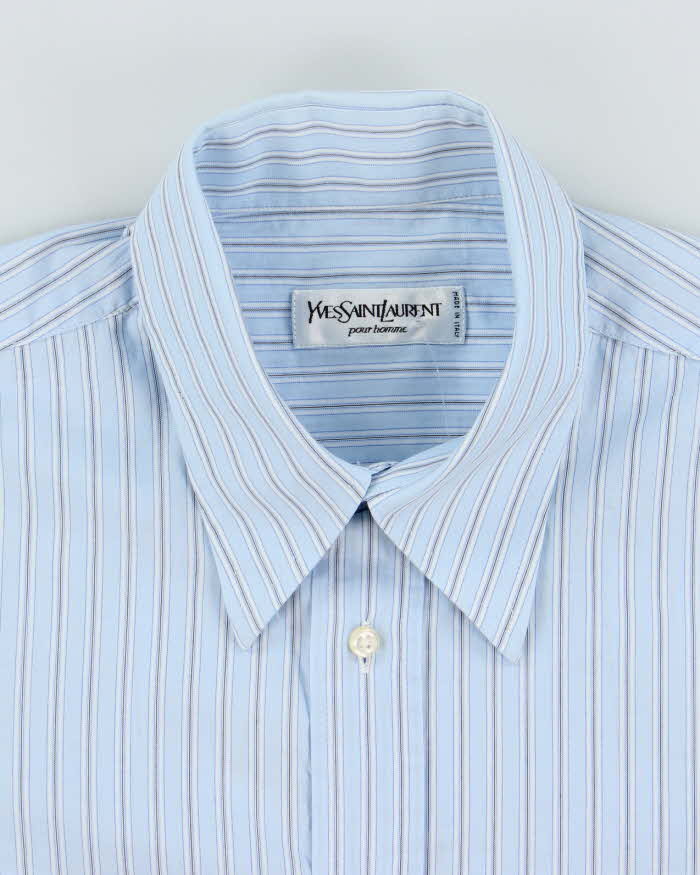 Vintage 90's Yves Saint Laurent Striped Long Sleeve Shirt - L