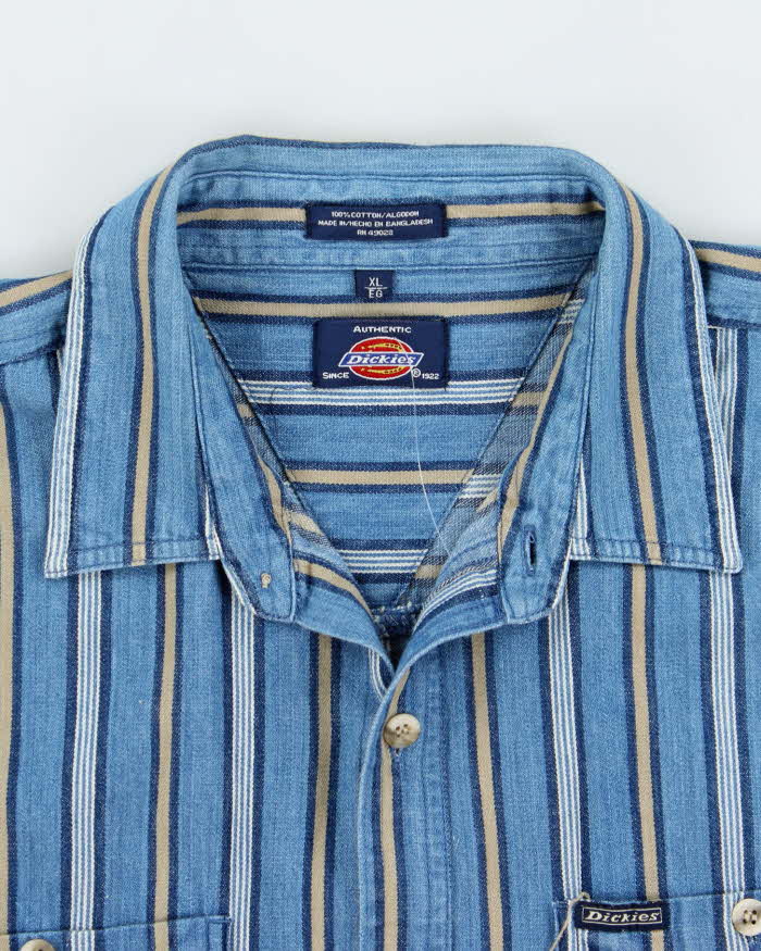 Vintage Dickies Loose Fit Oversized Striped Shirt - XL