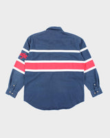 Vintage 90's Wrangler Embroidered Striped Long Sleeve Shirt - L