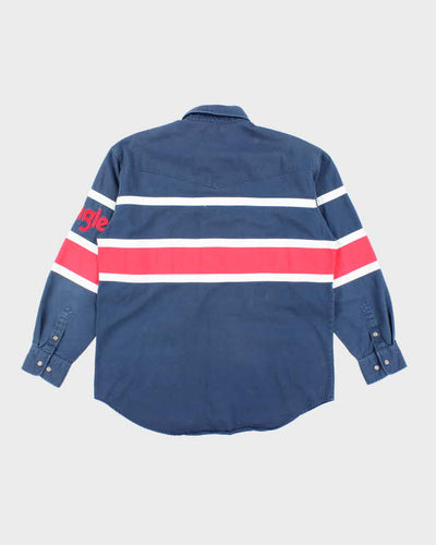 Vintage 90's Wrangler Embroidered Striped Long Sleeve Shirt - L