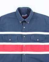 Vintage 90's Wrangler Embroidered Striped Long Sleeve Shirt - L
