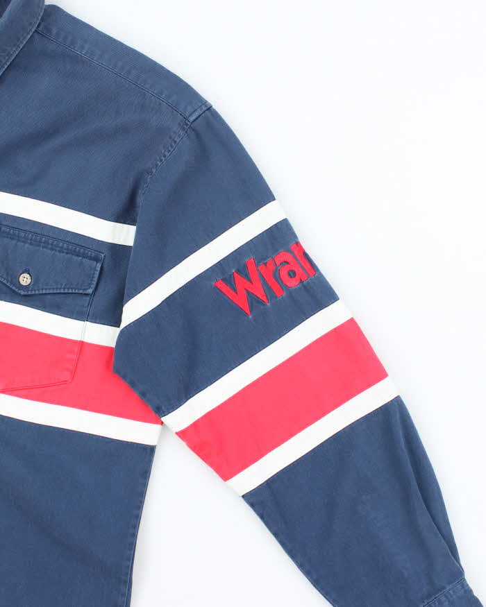 Vintage 90's Wrangler Embroidered Striped Long Sleeve Shirt - L