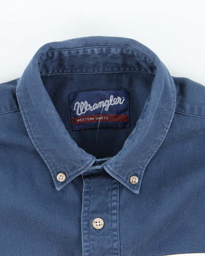 Vintage 90's Wrangler Embroidered Striped Long Sleeve Shirt - L