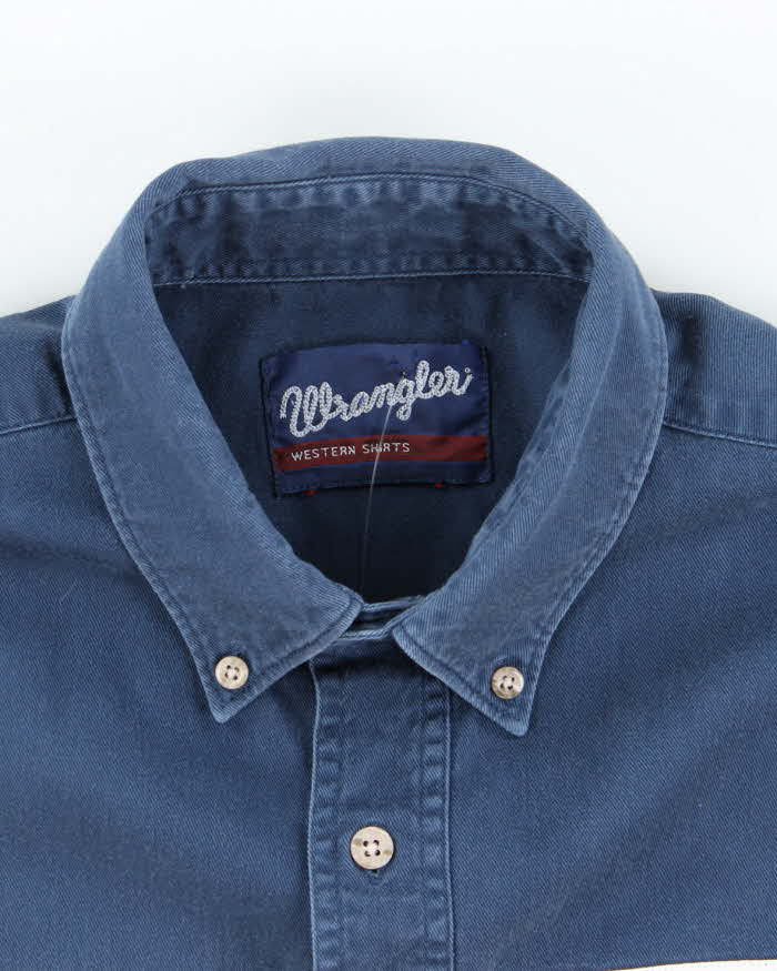 Vintage 90's Wrangler Embroidered Striped Long Sleeve Shirt - L