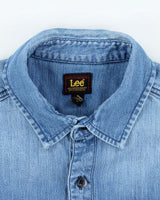 Vintage 90's Lee Medium Wash Cropped Sleeved Denim Shirt - L