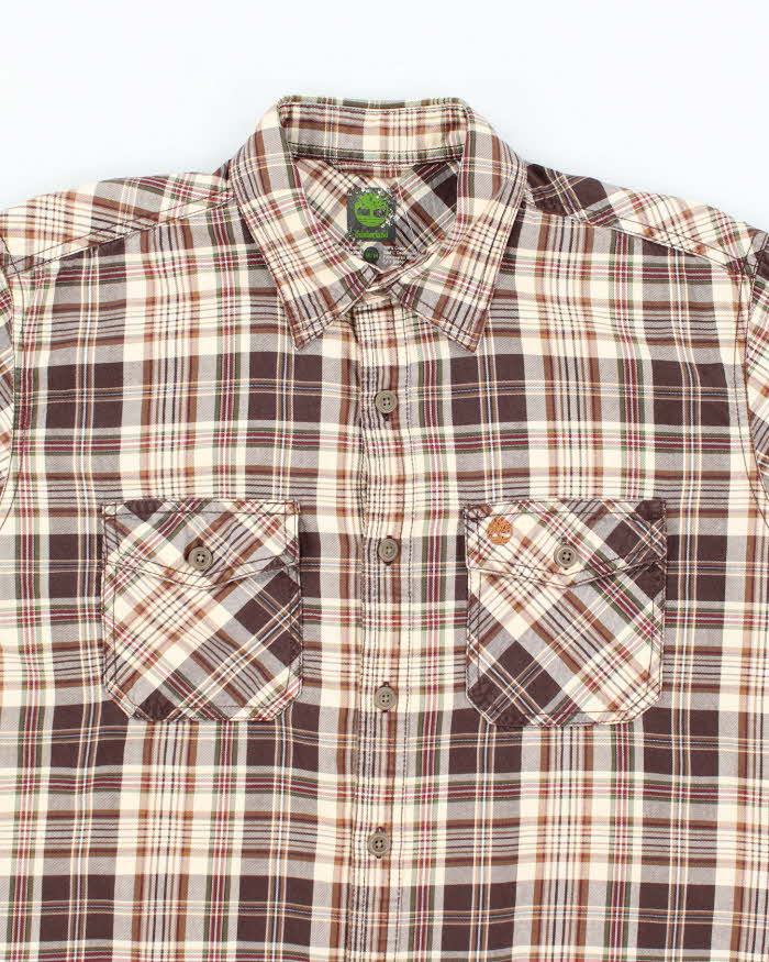 Vintage 00s Timberland Check Long Sleeve Shirt - M