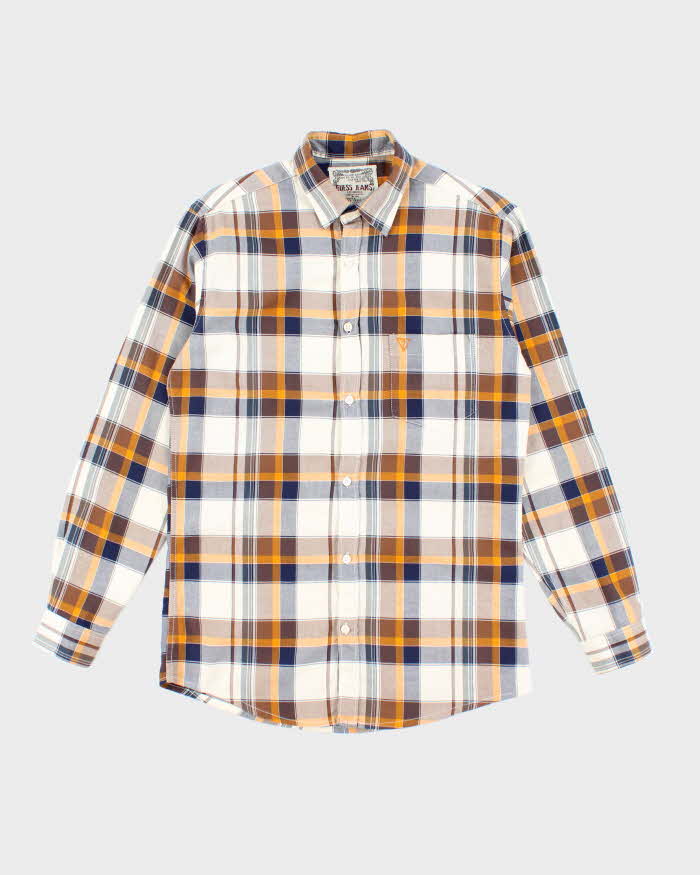 Vintage 00s Guess Check Long Sleeve Shirt - M
