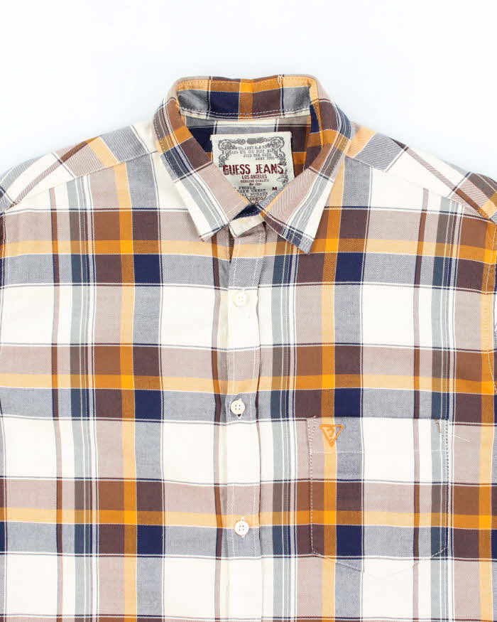 Vintage 00s Guess Check Long Sleeve Shirt - M