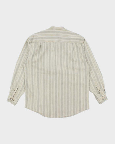 Vintage Pierre Cardin Linen Blend Grandad Collar Shirt - M