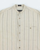Vintage Pierre Cardin Linen Blend Grandad Collar Shirt - M