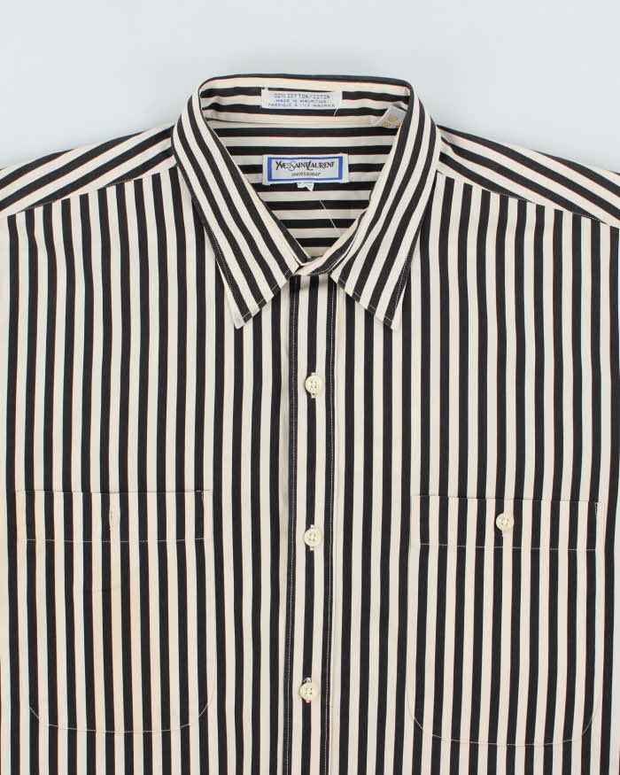 Vintage Yves Saint Laurent Stripe Long Sleeve Shirt - L