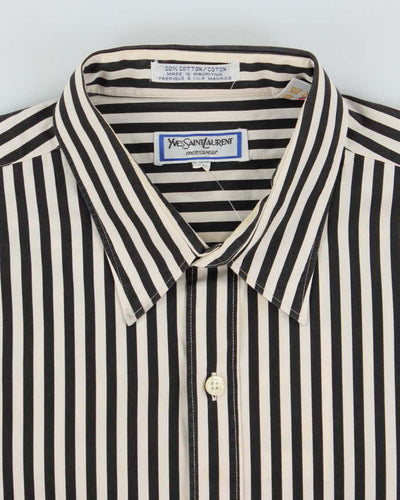 Vintage Yves Saint Laurent Stripe Long Sleeve Shirt - L