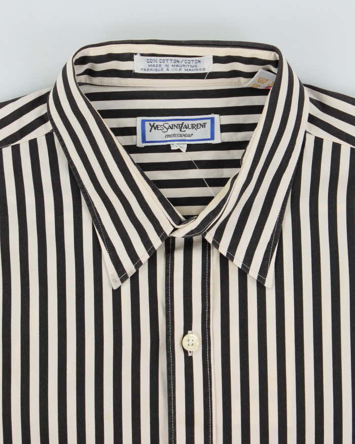 Vintage Yves Saint Laurent Stripe Long Sleeve Shirt - L