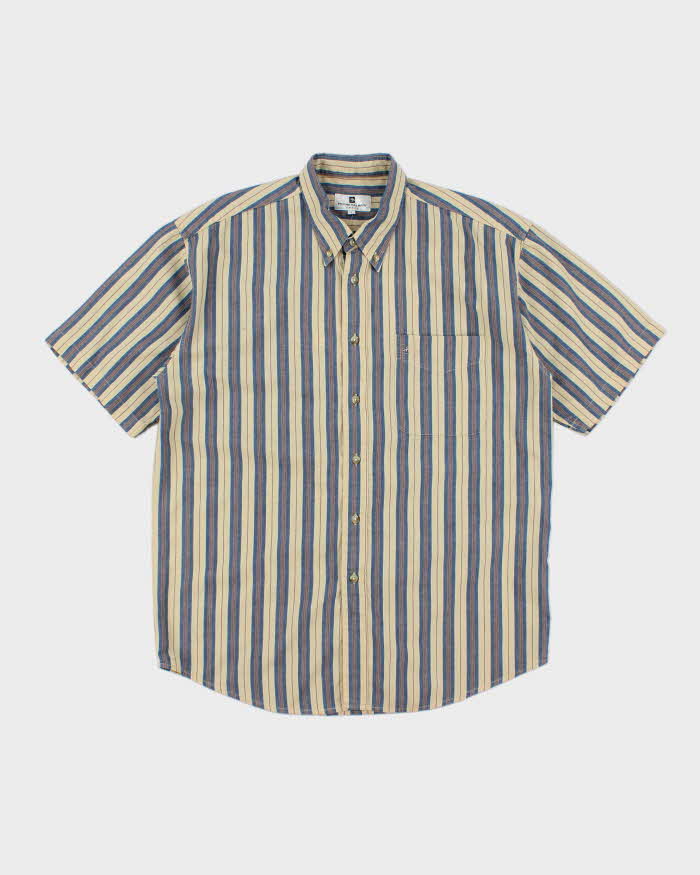 Vintage Pierre Balmain Striped Short Sleeve Shirt - L