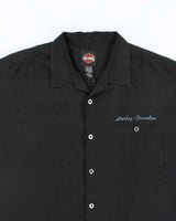 Vintage Harley Davidson Embroidered Silk Shirt - L