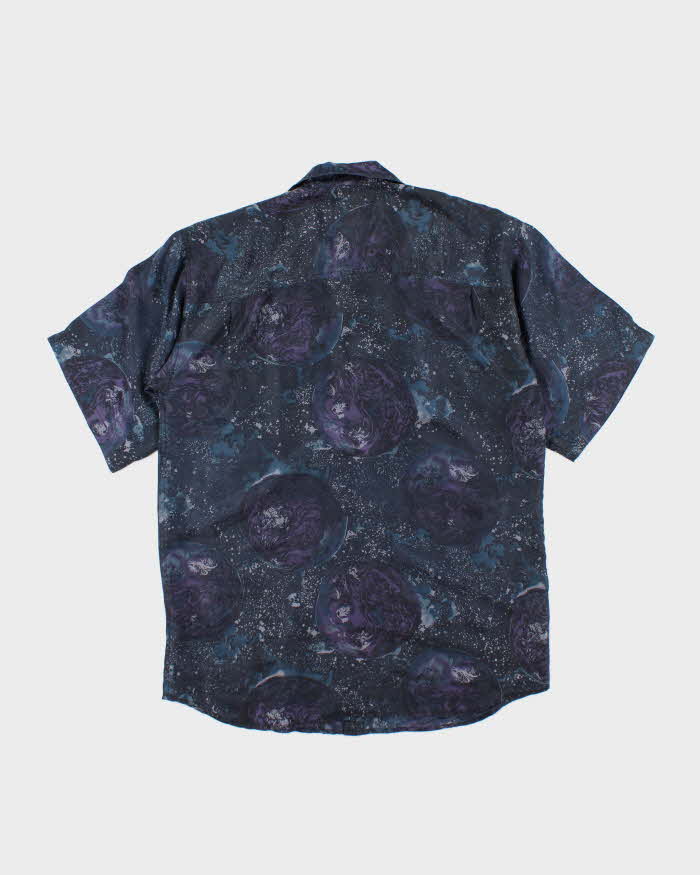 Vintage 90's Nino Foriew Silk Patterned Short Sleeve Shirt - M