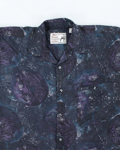 Vintage 90's Nino Foriew Silk Patterned Short Sleeve Shirt - M