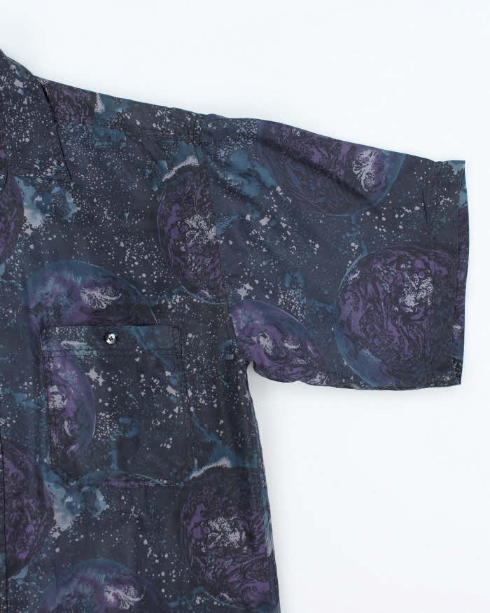 Vintage 90's Nino Foriew Silk Patterned Short Sleeve Shirt - M