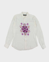 Vintage 90's Etro Lightweight Flower Graphic Long Sleeve Shirt - XL