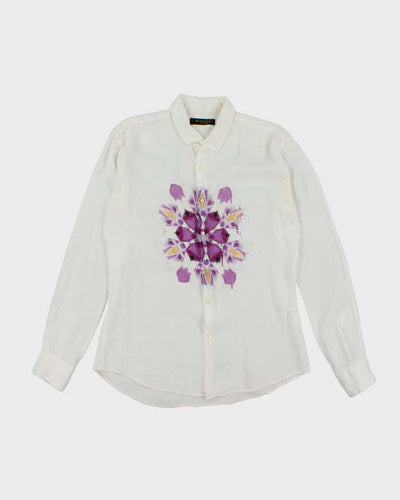 Vintage 90's Etro Lightweight Flower Graphic Long Sleeve Shirt - XL
