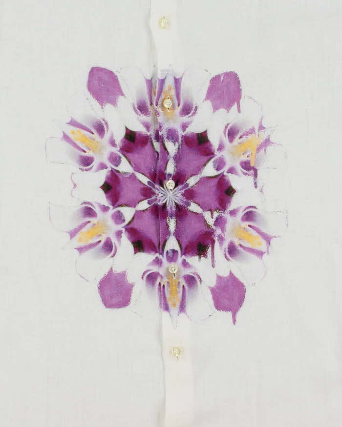 Vintage 90's Etro Lightweight Flower Graphic Long Sleeve Shirt - XL