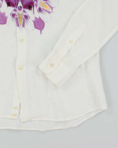 Vintage 90's Etro Lightweight Flower Graphic Long Sleeve Shirt - XL