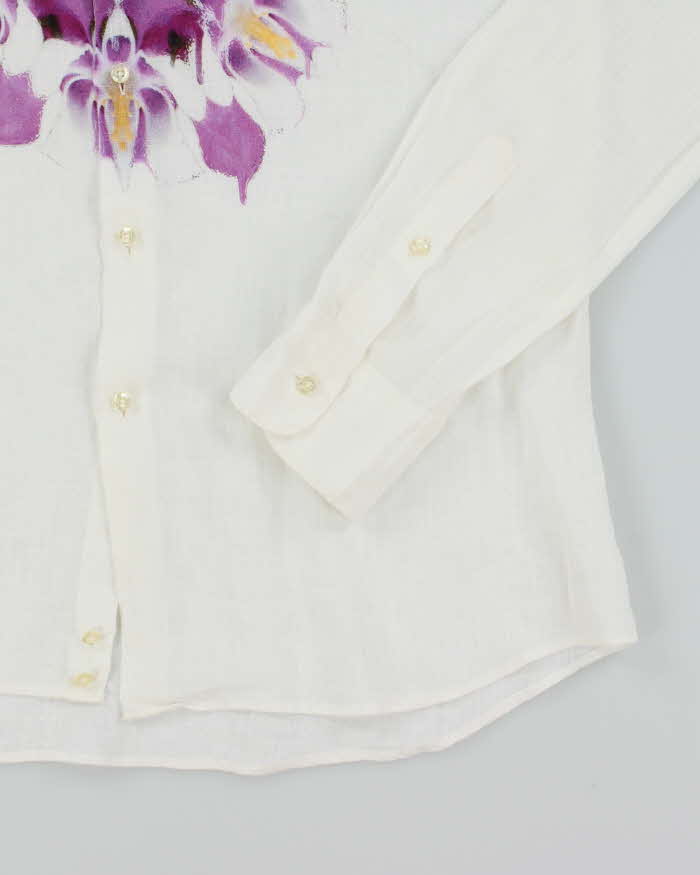 Vintage 90's Etro Lightweight Flower Graphic Long Sleeve Shirt - XL