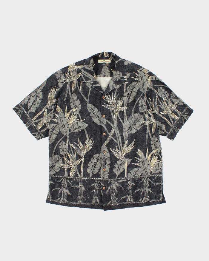 Vintage Tommy Bahama Floral Print Silk Hawaiian Shirt - M