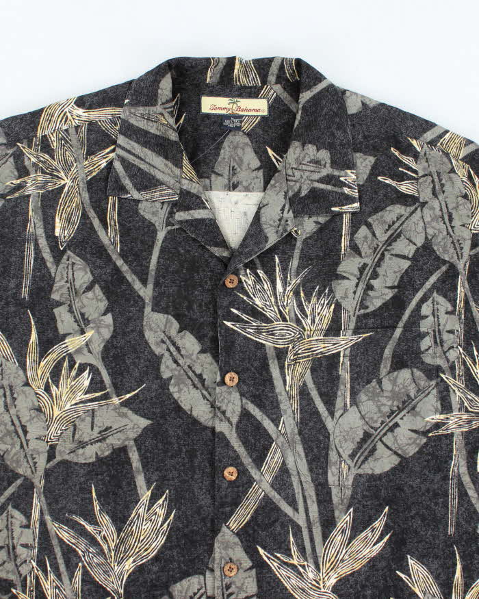 Vintage Tommy Bahama Floral Print Silk Hawaiian Shirt - M