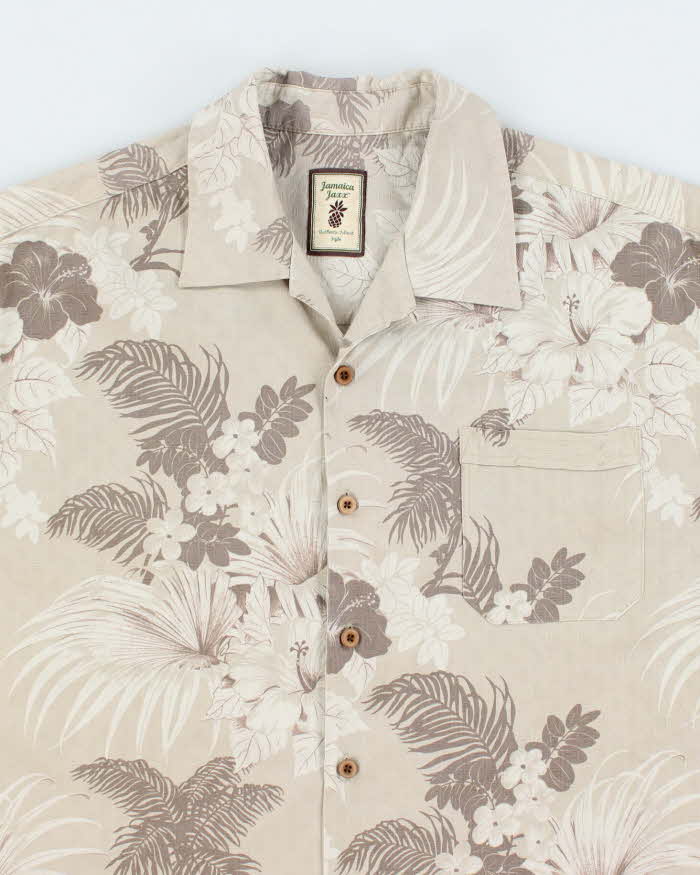 Vintage Jamaica Jaxx Floral Print Silk Hawaiian Shirt - L
