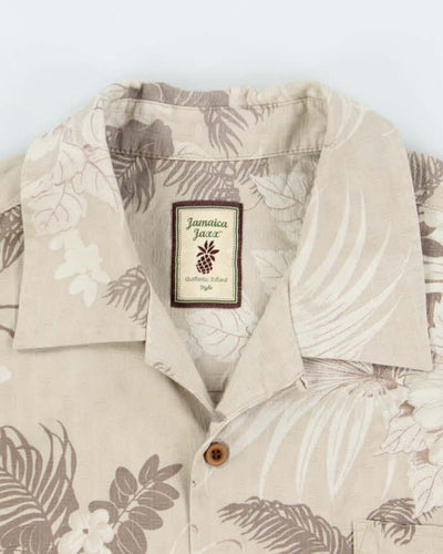 Vintage Jamaica Jaxx Floral Print Silk Hawaiian Shirt - L