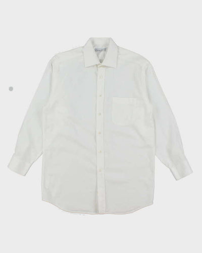 Vintage 2000's Christian Dior Plain White Long Sleeve Shirt - L