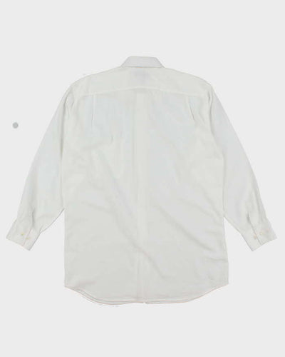 Vintage 2000's Christian Dior Plain White Long Sleeve Shirt - L