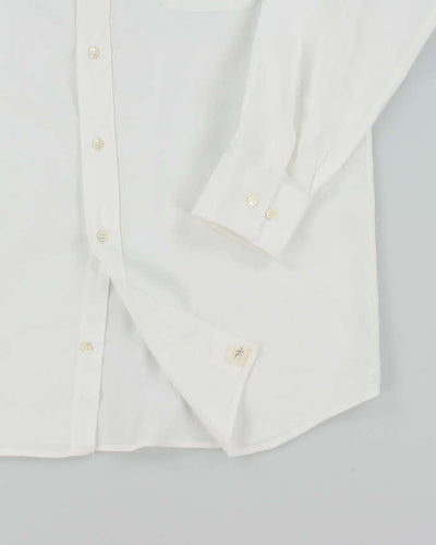 Vintage 2000's Christian Dior Plain White Long Sleeve Shirt - L