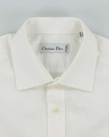 Vintage 2000's Christian Dior Plain White Long Sleeve Shirt - L